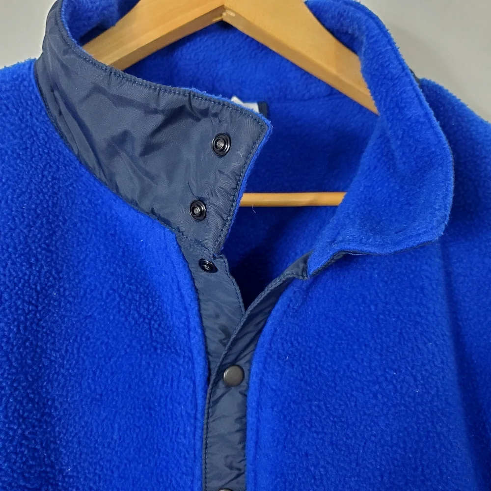 Vintage MEC Snap Button Polartech Fleece Deep Blue - Picture 6 of 9